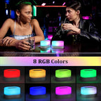 TRELC Portable Bedside Table Lamp, Atmosphere Light, LED Night Light with Magnetic Base, 8 RGB Colors & 3 Brightness, Cordless Rechargeable Ambient Light for Bedroom, Living Room, Gathering