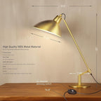Desk Lamp Modern Industrial 100% Metal Table Lamp 22", Soft White Light (3000K) with Adjustable Switch, Ideal for Office Bedroom Study Room Living Room Nightstand Bedside Lamps Brass