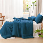 Litanika Teal Twin/Twin XL Comforter Set, 2 Pieces Turquoise Lightweight Solid Bedding Comforter Set, All Season Fluffy Bed Set (66x90In Comforter & 1 Pillowcase)