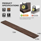 Fun Memories Floating Shelves for Wall, 72" W x 9.3" D Wood Floating Shelf with Invisible Heavy-Duty Metal Bracket, Deep Floating Shelf for Living Room Kitchen, Walnut Finish