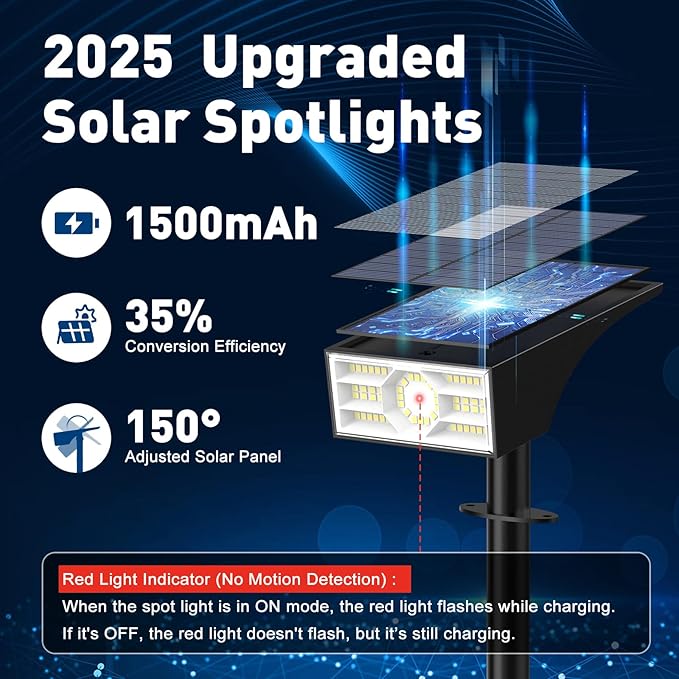 Solar Spot Lights Outdoor, 10 Pack Outdoor Solar Lights for Yard Waterproof, 4 Lighting Modes Solar Landscape Spotlights, Auto On/Off Solar Powered Flood Lights Garden Pathway (Cool White)