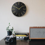 Wall Clock, Silent Clock, Wall Clocks Battery Operated， 12 inch Modern Wall Clock, Suitable for Offices, Living Rooms, Kitchens, Homes, Schools (Black Without Second Hand)