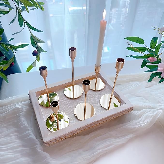 French Gold Taper Candle Holders for Wedding Table Centerpiece,Tall Taper Candlestick Holders Bulk Set of 27,Metal Candle Stick Holders for Dinning or Mantel Centerpiece,Party Home Decor