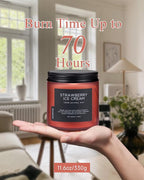 M&SENSE Natural Soy Candles for Home Strawberry Ice Cream Scented, 11.6oz 70 Hours Long Burning Hand Poured Candles Home Decor Housewarming Gift for Women and Men