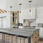 Modern Brass Pendant Lights Kitchen Island 2 Pack Glass Pendant Light Fixtures, 9.5'' Farmhouse Gold Pendant Light Kitchen Pendant Lighting Over Island for Sink, Bathroom, Bar,Dining Room