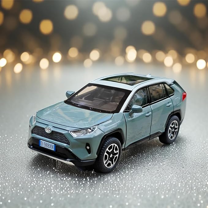 Toy Car Compatible RAV4 Model Cars Pull Back Toys diecast Cars 1/32 Metal Collect car with Light and Sound Pull Back for Boys Children Age 3 + Year Old Festival Gift(Green)