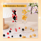 300Pcs Pearl Vase Filler, Red Black No Hole Faux Pearl Beads for Centerpieces Vases, Candle Centerpieces, Wedding Birthday Party Home Decor 8/10/14/20mm