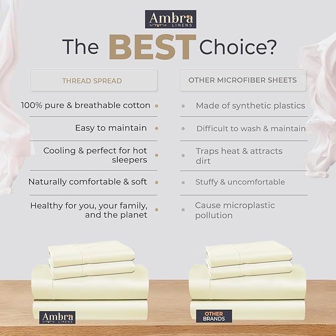 Tencel Sheets 4 Piece Full XL Size - 100% Eucalyptus Lyocell Full XL Sheets Set - Soft, Cooling & Breathable for Hot Sleepers - 16” Deep Pockets Hotel Quality Bedding Set - Ivory