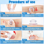 15pcs Cupping Therapy Set-Professional Silicone Cupping, Suitable for Facial Body Massage/Deep Myofascial Release/Pain Relief/Muscle Relaxation & More (Clear,15pcs)