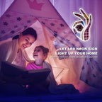 POP LED Neon Sign, Battery & USB Operated - Okay Neon Sign Wall Decor, Hands Off Home, Bedroom Decoration