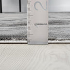 Abani Regal Collection Area Rug - Abstract Dark Grey Cracked Stone Design - 4' x 6' - Washable - for Living Room, Bedroom & Office