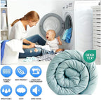 EASELAND California King Down Alternative Comforter - Quilted Duvet Insert for All Seasons, Soft Lightweight with Corner Tabs, Summer Winter Warm Bedding, Aqua 96x104 Inches