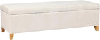 Joveco Storage Ottoman Bench, 51" Rectangle Long Bench, for Bedroom, End Foot of Bed, Living Room, Entryway, Beige