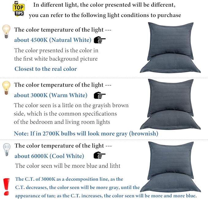 Standard Pillowcase Set of 2 20X26 Pillow Covers Cotton Bed Pillow Shams Soft Decorative Pillow Cases with Envelope Closure, Blue Grey