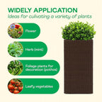 IDZO All-Weather Wicker Planters, Set of 2, 24 in Tall Wicker Planters, Self-Watering with Drainage, Durable PP Material, Raised Garden Bed Alternative, Indoor Outdoor Use, Modern Rattan Design