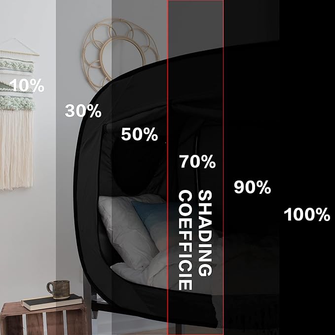 Bed Tent Full Bed Canopy Portable Dream Tent for Adult Indoor Sleeping Tents with 2 Doors Breathable Private Space Tents, Black