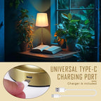 Rechargeable Battery Powered Table Lamp, Wireless LED Lamps, Cordless Touch Lamps, Stepless Dimmable Bedside Lamps, Night Lamp for Bedroom, Dinning Room, Kitchen Decor, Office (Bronze)