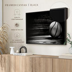 ElephantStock Basketball Wall Art - Horizontal Framed Canvas - 1-Piece Hallway Wall Decor - Photography sports Canvas Print - Black and Gray Decor for Wall - 13" X 9"