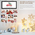Christmas Card Holder Display Collage Picture Frames For Wall Interchangeable Holiday Decor Clips Photo Holders Merry Christmas Hanging Sign Wooden Photo Holder for Gift Card Holder Christmas Decor