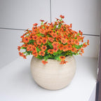 Fake Mums Artificial Outdoor Flowers 12 Bundles Autumn Fall Plants Daisy Faux Orange Blooms for Front Porch Window Box Patio Table Centerpieces Decor(Orange Daisy)