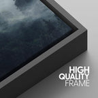 SIGNWIN Framed Canvas Print Wall Art Woodland Nursery Decor Set Misty Mountain Range Pine Tree Forest Nature Realism Decorative Rustic Chic for Living Room, Bedroom, Office - 16"x24"x3 Black