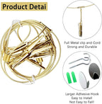 2 Pack Chain Photo Clip Hanging Photo Display Wall Photo Display Metal Photo String with 12 Clips Wall-Mounted Picture Holder for Hanging Painting Family Photos Artworks (Gold Color)