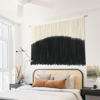 Flber Tie-Dye Macrame Wall Hanging Large Bohemian Yarn Tapestry Macrame Home Décor, 57''W*35''L