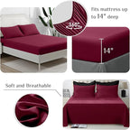 JOLLYVOGUE Full Comforter Set, Ultra-Soft Bed in a Bag Full Size 7 Pieces, Oeko-TEX Certified Bedding Set with Down Alternative Comforter, Sheets, Pillowcases & Shams, Burgundy & Black