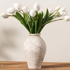 Ceramic Flower Vase Home Decor - Large Farmhouse Table Vases Rustic Vintage Living Room Kitchen Bedroom Decorations for House Book Shelf Office Coffee Desk Dining Fireplace (9" Retro)