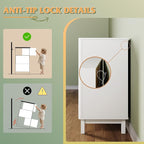 WLIVE Fluted Dresser for Bedroom with 6 Drawers, 54" Wide Wood Dresser with Golden Metal Handles, TV Stand for 65 inch TV, Mid Century Modern Chest of Drawers for Living Room, Hallway, Closet, White