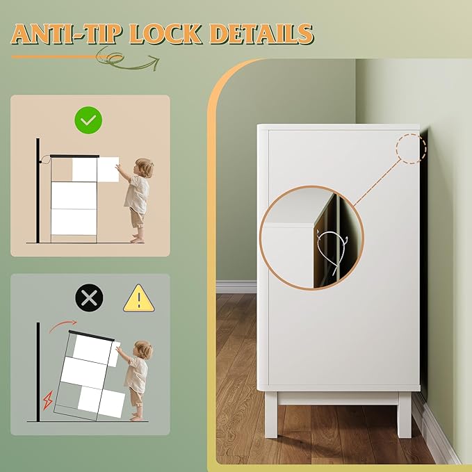 WLIVE Fluted Dresser for Bedroom with 6 Drawers, 54" Wide Wood Dresser with Golden Metal Handles, TV Stand for 65 inch TV, Mid Century Modern Chest of Drawers for Living Room, Hallway, Closet, White