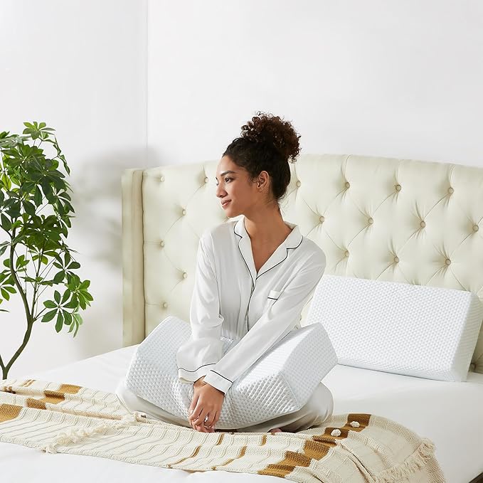 Mr.Ye Gel Memory Foam Pillows 1 Pack Supportive Bed Pillows for Sleeping with Removable Pillow Cover for Back, Stomach or Side Sleepers, 24 x 12 x 5 Inches