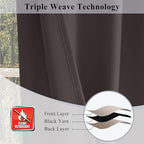Fcosie Fire Retardant Curtains 84 inches Length (2 Panels, Chocolate), 80% Blackout Drapes for Bedroom Living Room, Thermal Insulated Room Darkening Curtain with Antique Bronze Grommet Top, 42"Wx84"L