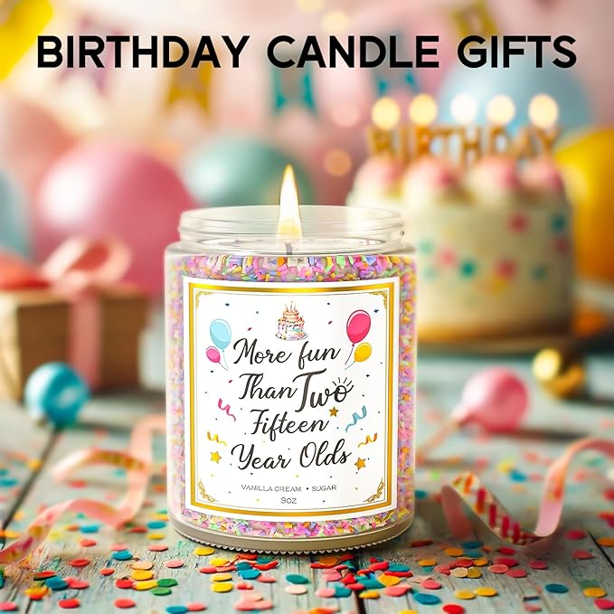 30th Birthday Candles Gifts for Women- 9 oz Happy Birthday Candle with Vanilla Birthday Cake Scent, Gifts for Women & Men, Friendship Ideas