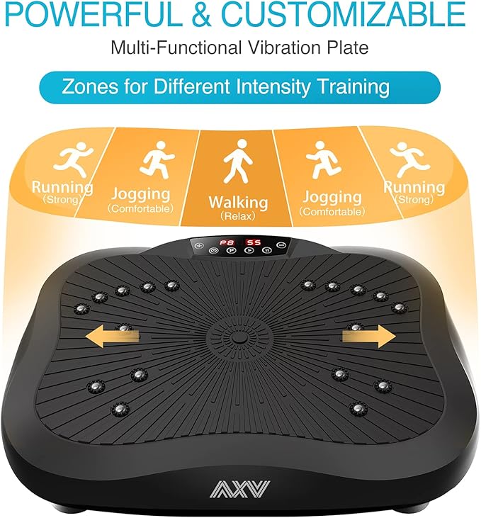 AXV Vibration Plate Exercise Machine Whole Body Workout Vibrate Fitness Platform Lymphatic Drainage Machine for Weight Loss Shaping Toning Wellness Home Gyms Workout