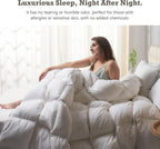 BPC Feather Down Comforter Queen Size for All Season, 750 Fill-Power Cloud Fluffy Duvet Insert with Ultra-Soft Egyptian Cotton Blend Cover, Medium Warmth Hotel Comforter, White, 90x90 Inches