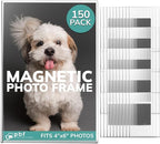 PBF 4x6 Magnetic Picture Frames for Refrigerator | Clear Acrylic Frames | Photo Holders for Fridge, Locker, Photo Board, Art Display, Sign Holder (150-Pack)