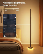 2PCS Floor Lamp with Illuminate Base, 50" RGB+IC Cool White LED Floor Lamp Color Changing 24V with Music Sync 16 Million DIY Colors Modern Smart Stand Lamp for Bedroom, Living Room, Studio