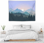 HZOHNAGO Mountain Tapestry Forest Mountain Sunrise Pattern Printed Wall Tapestry Wall Hanging for Bedroom Living Room Dorm 40" W x 30" H