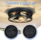 Flush Mount Ceiling Light Fixture, 3-Light Ceiling Light Fixture for Hallway, Black Hallway Light Fixtures Ceiling,Light Fixtures Ceiling Mount for Kitchen,Farmhouse,Hall (1 Pack)