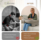 Luxspire Reading Pillow for Gaming, Extra Large Reading Pillows for Sitting in Bed Adult, Inflatable Portable Gaming Pillow, Lap Desk Pillow for Playing Steam Deck Switch, Gray