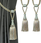 Fenghuangwu Curtain Tiebacks Handmade Elegant Curtain Tie Backs Holdbacks with Tassel for Home Office Decor 2 Pack - Blue