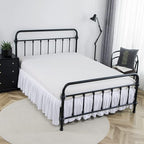 Bed Skirt Ruffled Bed Skirt with Split Corners, 18 Inch Drop Dust Ruffle Bed Skirt with Platform, White,Twin Size