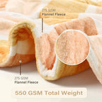 Lahome Terracotta Throw Blanket Soft Cozy Fluffy Warm Throw Blanket for Couch Reversible Geometric Fuzzy Blankets for Bed Sofa Chair, Orange 50''x60''