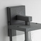 mirrea 18" Classic Outdoor Wall Sconce 1 Light in Matte Gray Rectangular Metal Frame and Clear Glass Shade Waterproof Porch Light Patio Light Pack of 2