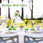 RUCKACE Bud Vases in Bulk 22 Green Glass Small Vases Flower Vase Bulk for Centerpiece Table Wedding Decorations Home Decor Party(Gradient Green 22 Pack)