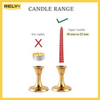 Rely+ Candlestick Holders Set of 2 Mini Stand Dinning Table Centerpiece Candle Holders Taper Candlesticks Holders Decor Home Candle Holder for Mantel Decorations (Gold)