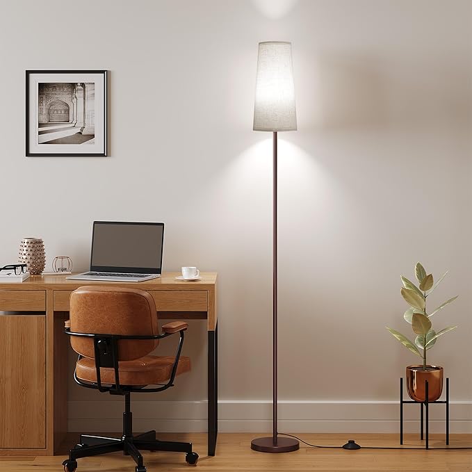 SUNMORY Floor Lamps for Living Room/Bedroom/Office, Standing Lamp with LED Bulb, 3 Color Temperature Tall Lamp, Suitable for Modern/Boho/Farmhouse and Other Home Decor Styles, Brown Floor Lamp