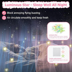 Full Size Bed Canopy with Lights, Bed Canopy for Girls Princess with Luminous Stars, Canopy Bed Curtains for Full Bed Kids Indoor Decor Bedroom, 4 Corner Post Bunk Bed for Student Dormitory, Blue&Pink