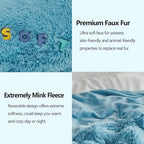 GONAAP Fuzzy Faux Fur Throw Blanket Queen Size Sky Blue Super Soft Cozy Plush Fuzzy Shaggy Blanket for Couch Sofa Bed (Sky Blue, Queen(90"x90"))